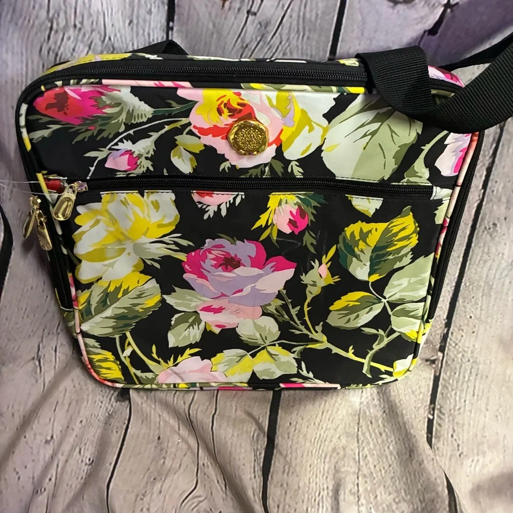 Anna Griffin Annalise Floral Removable Zipper Bag‎ Pouch for Rolling Luggage NWT